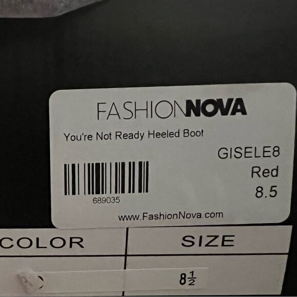 Fashion Nova Gisele8 OTK Boots | Red | 8.5 - Picture 6 of 6